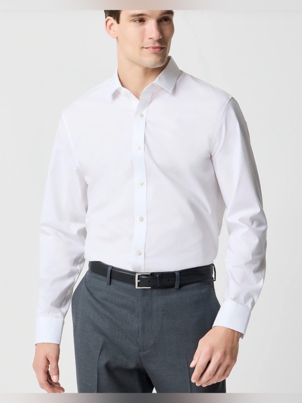 J Crew White Wrinkle Free Long Sleeve Slim Dress Shirt NWT S 14-14.5 #2623